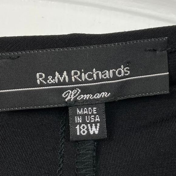 NWOT R&M RICHARDS Dress 18 Velour Burnout Flared Bell Sleeve A Line - Picture 7 of 9